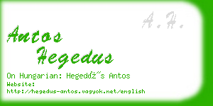 antos hegedus business card